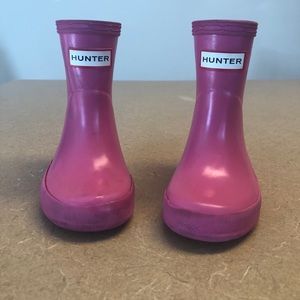 Toddler girl pink Hunter rain boots
